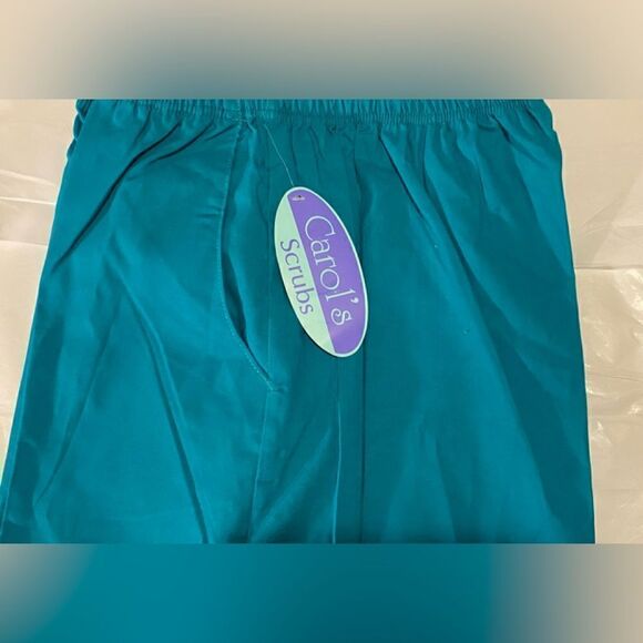 🔥Carols Scrubs Ladies Teal Blue Green Bottom only Size Large Drawstring pants - Picture 5 of 13